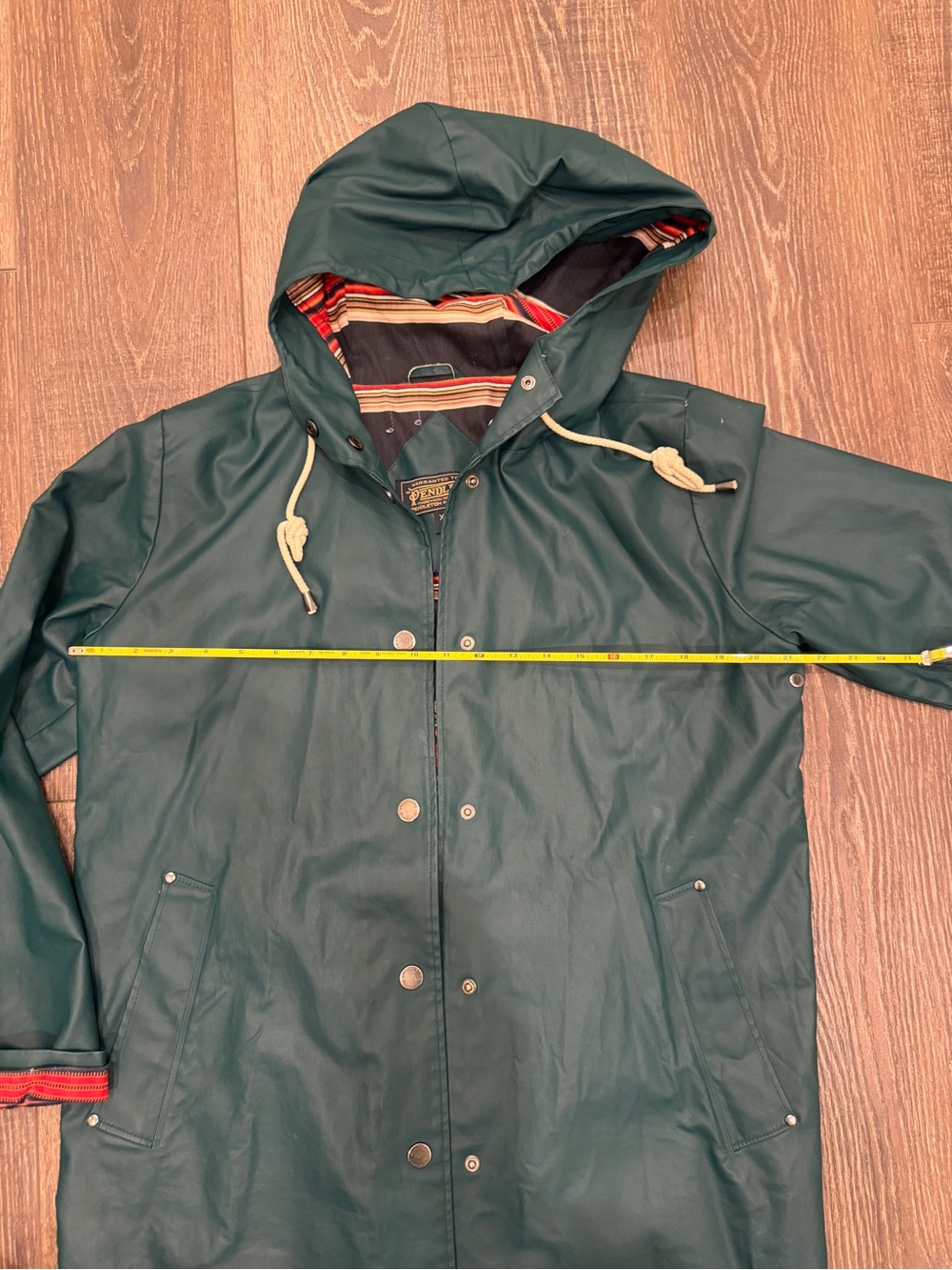 Pendleton Hooded Raincoat Jacket - Dark Green - Picture 10 of 11